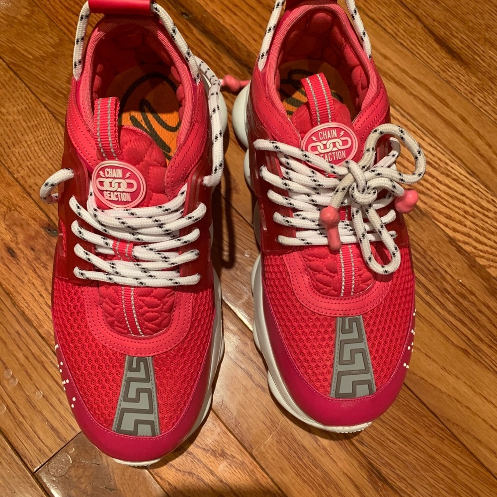 Pink Versace Chain Reaction Sneaker